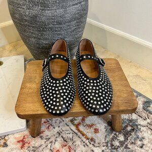 Black Rhinestone Mary Jane Flats